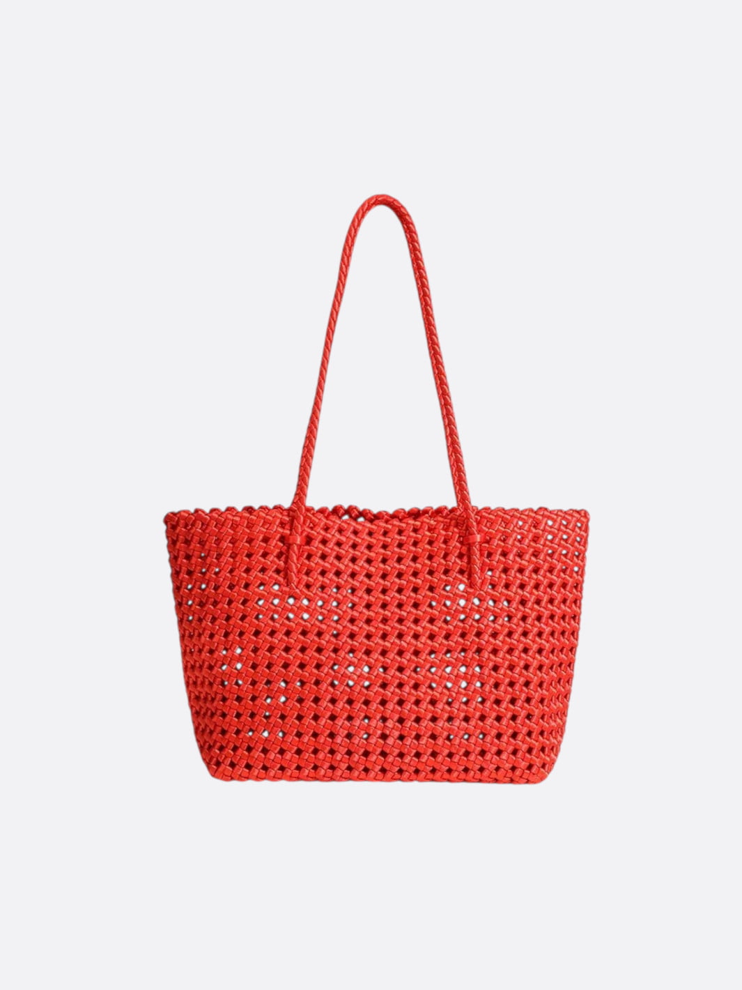 sac cabas tressé rouge