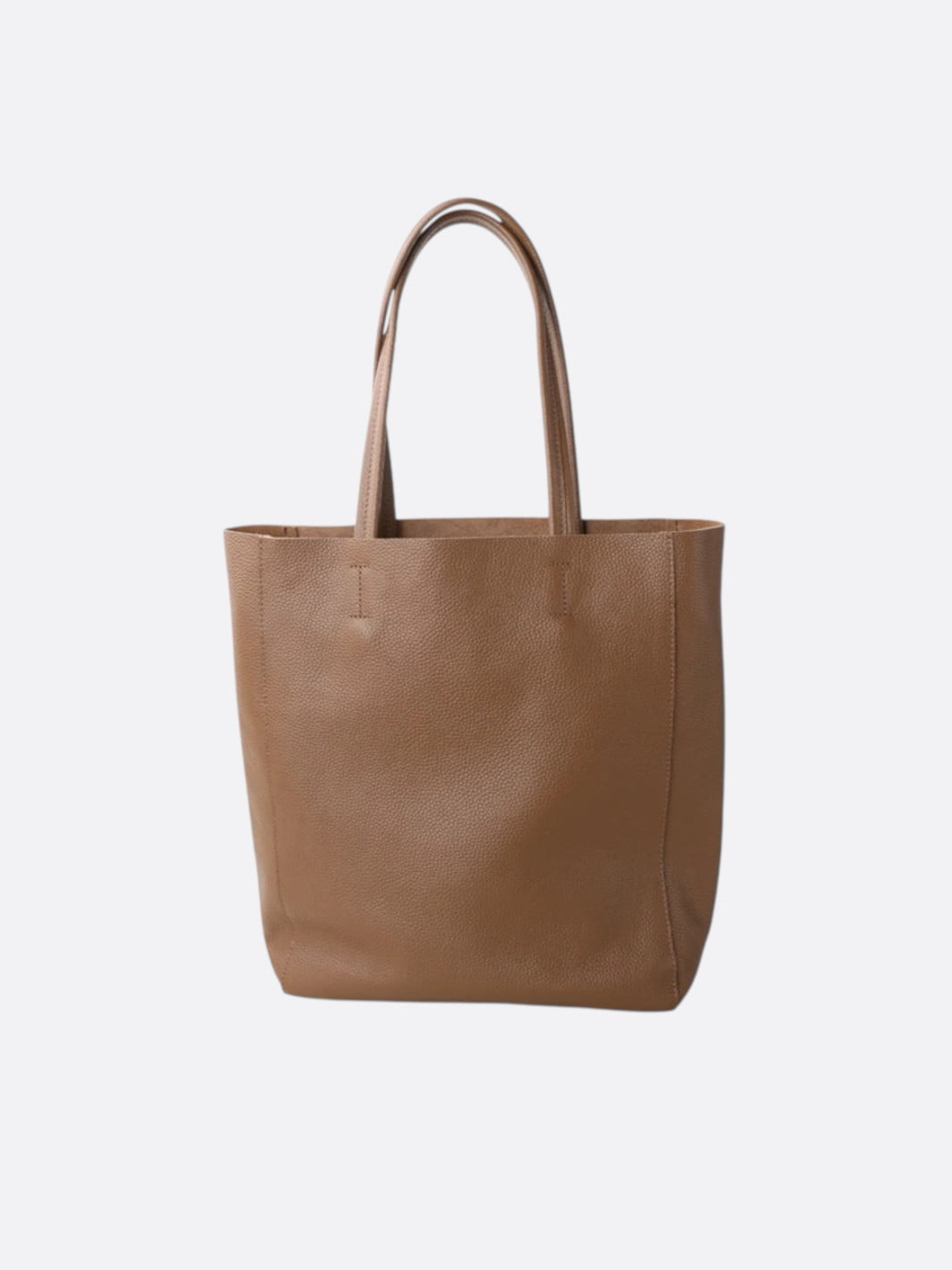Sac cabas vertical cuir marron