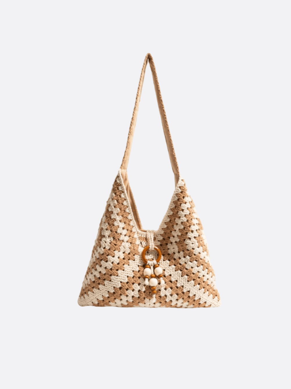 sac crochet fourre-tout beige