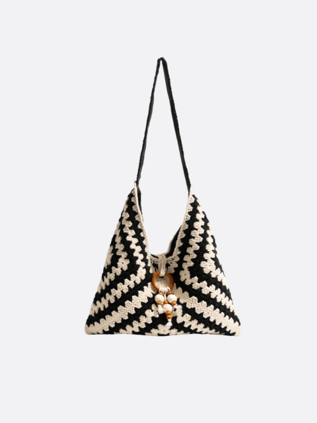 sac crochet fourre-tout noir