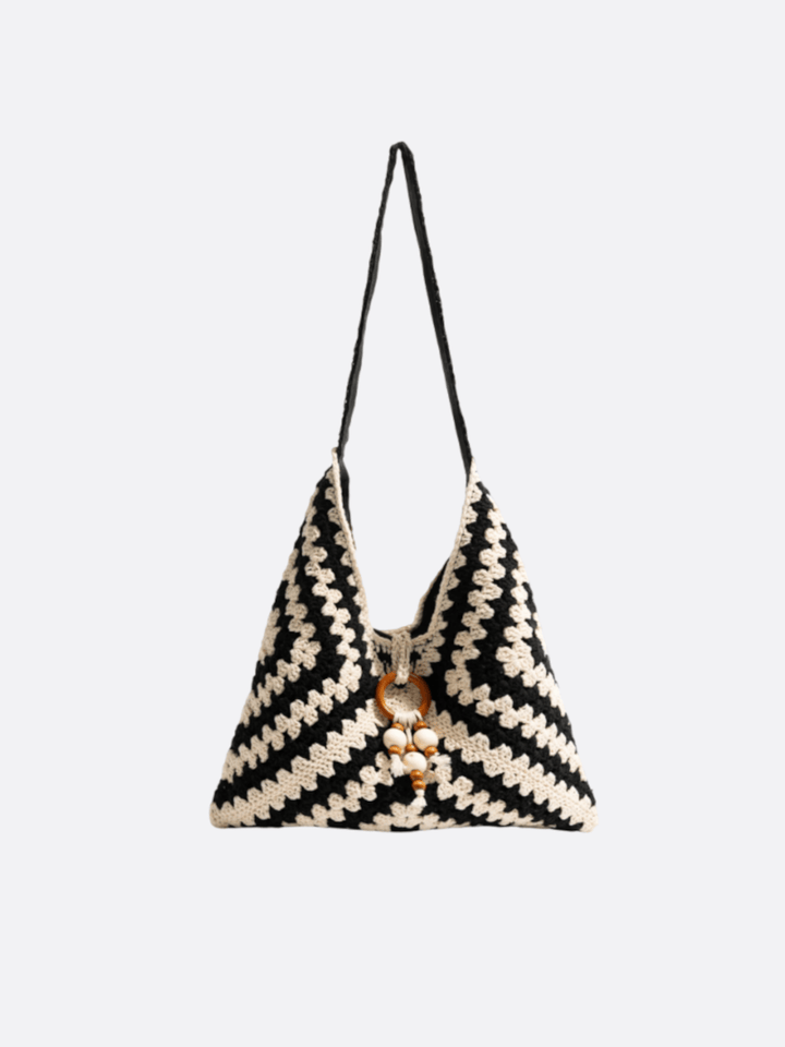 sac crochet fourre-tout noir