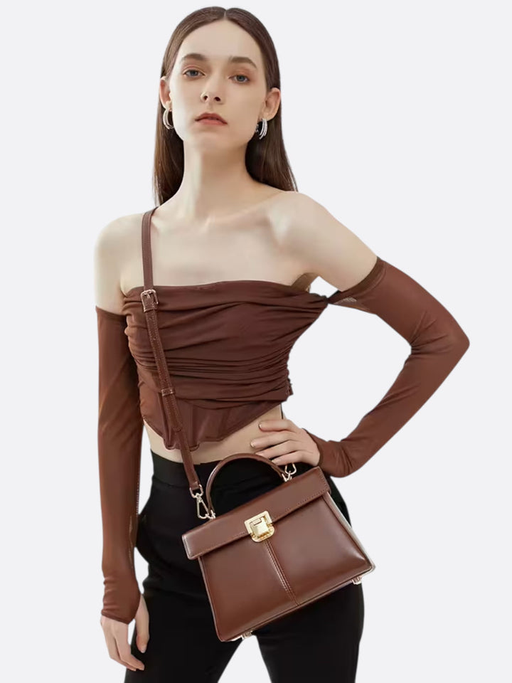 sac cuir trapèze bandoulière