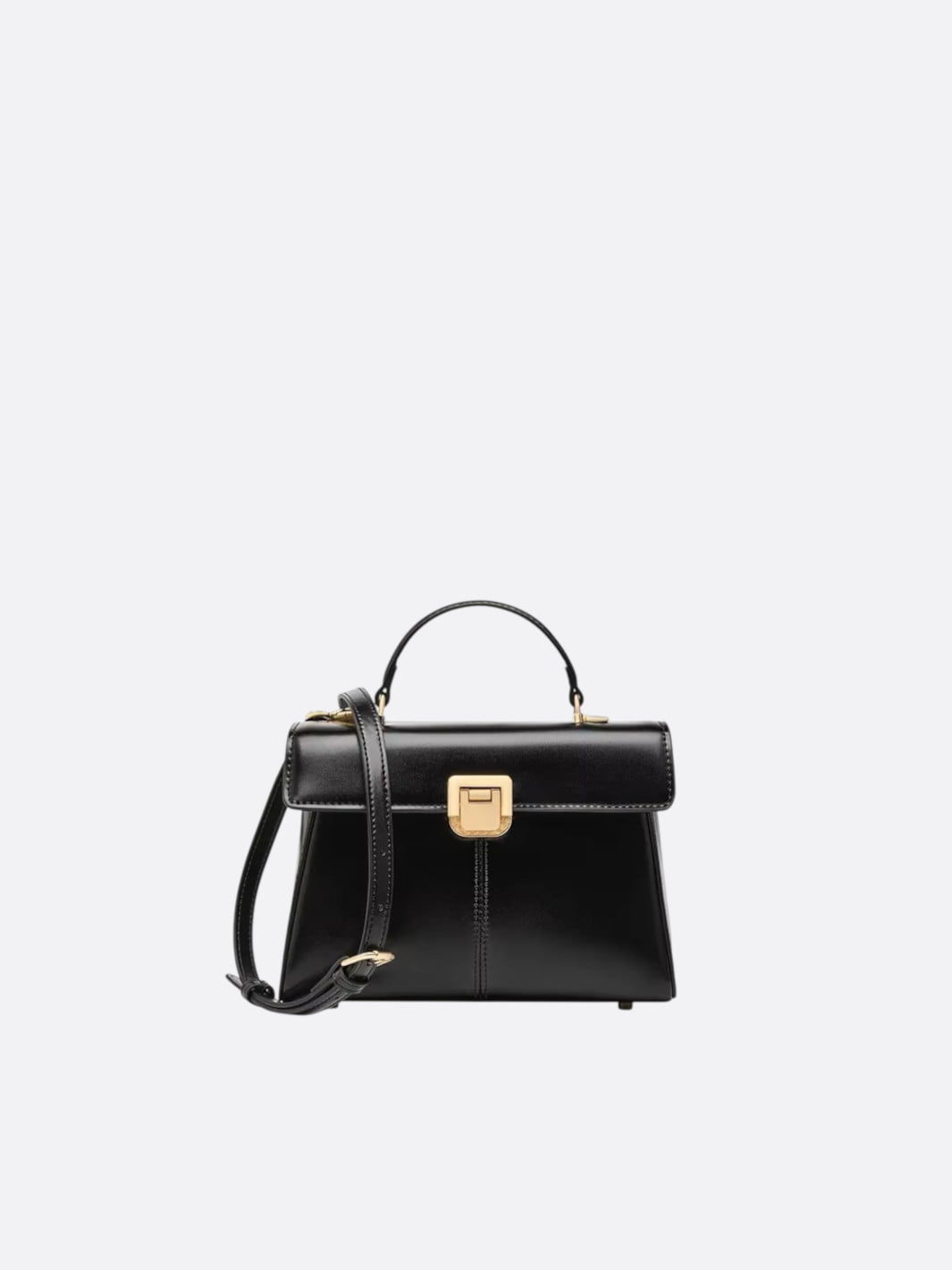sac cuir trapèze noir
