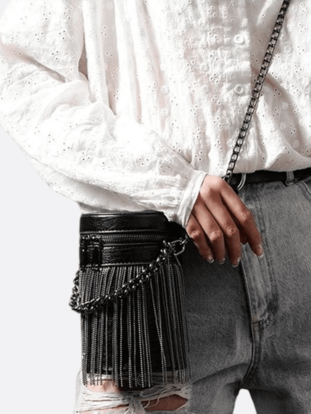 sac cylindrique cuir