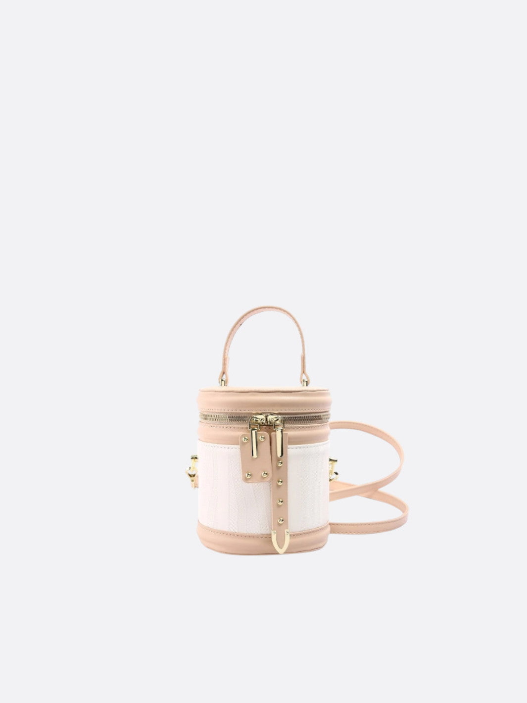 Sac cylindrique cuir kaki clair