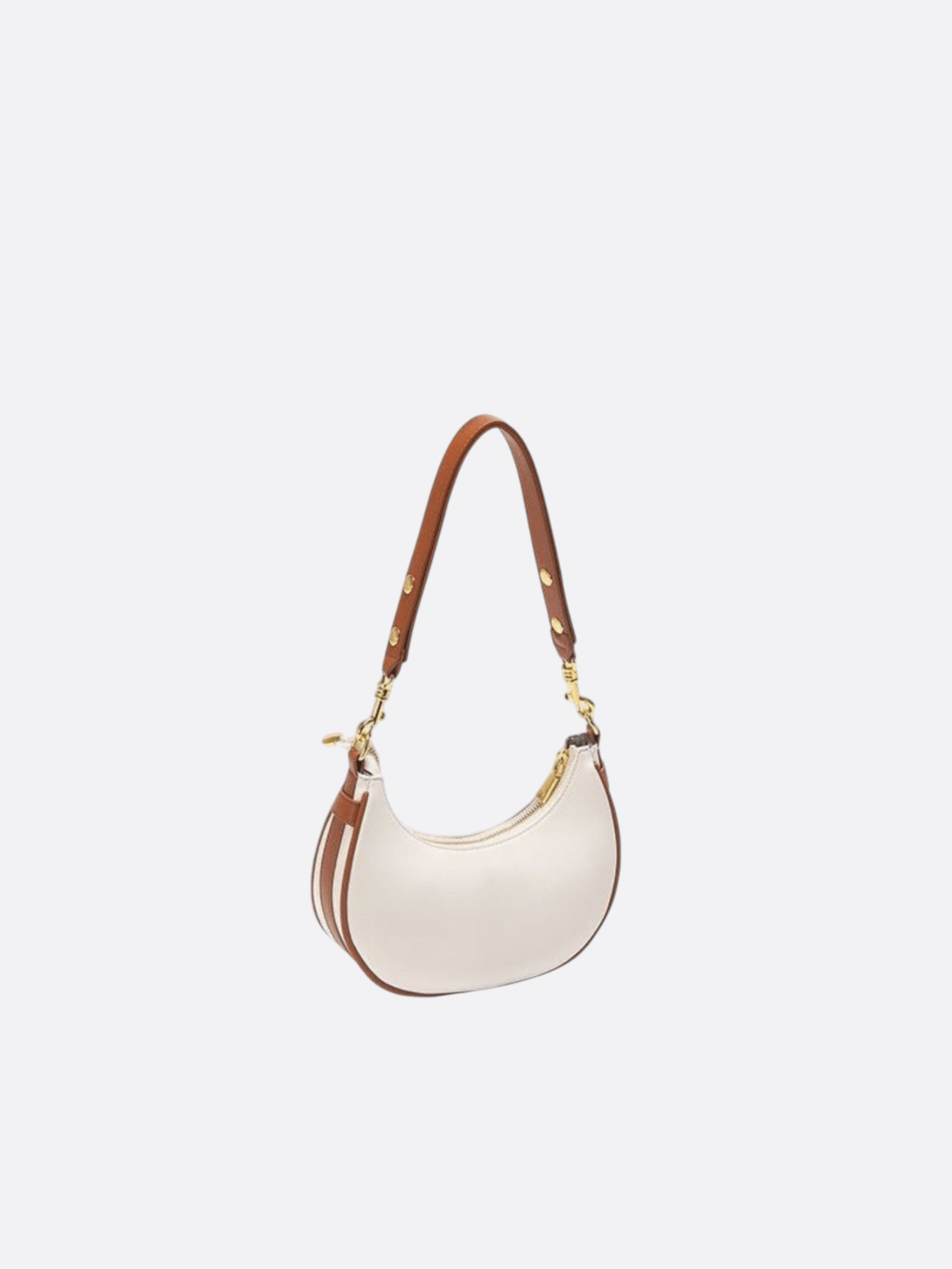 Sac épaule demi-lune cuir blanc