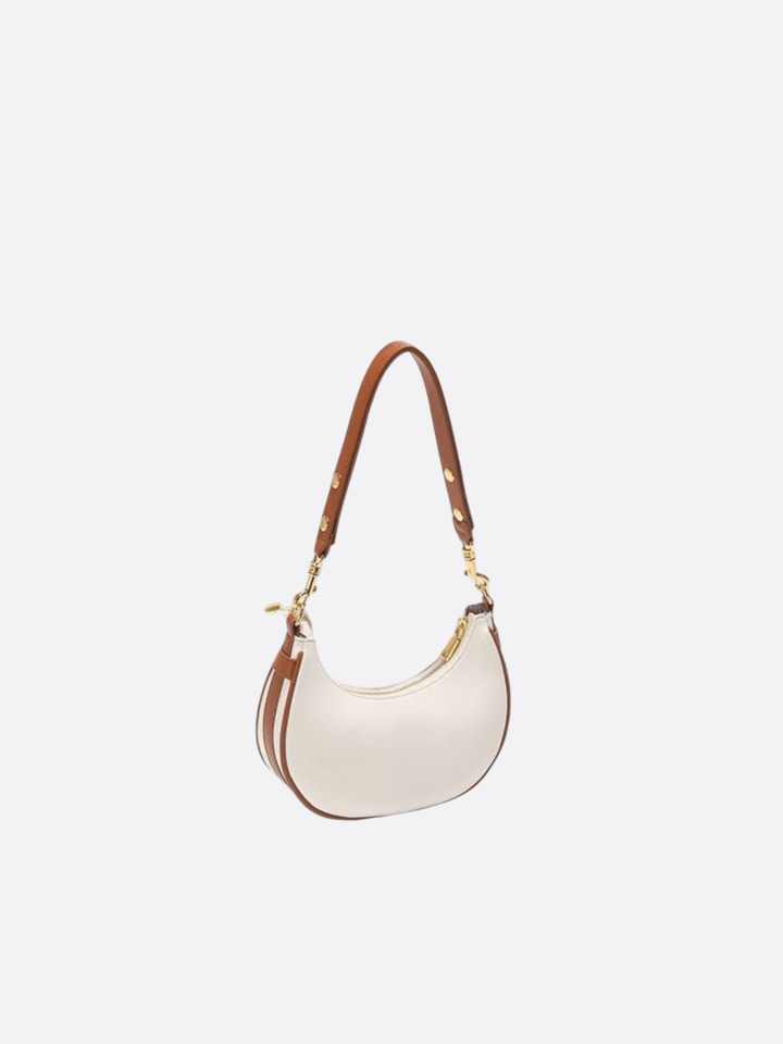 Sac épaule demi-lune cuir blanc