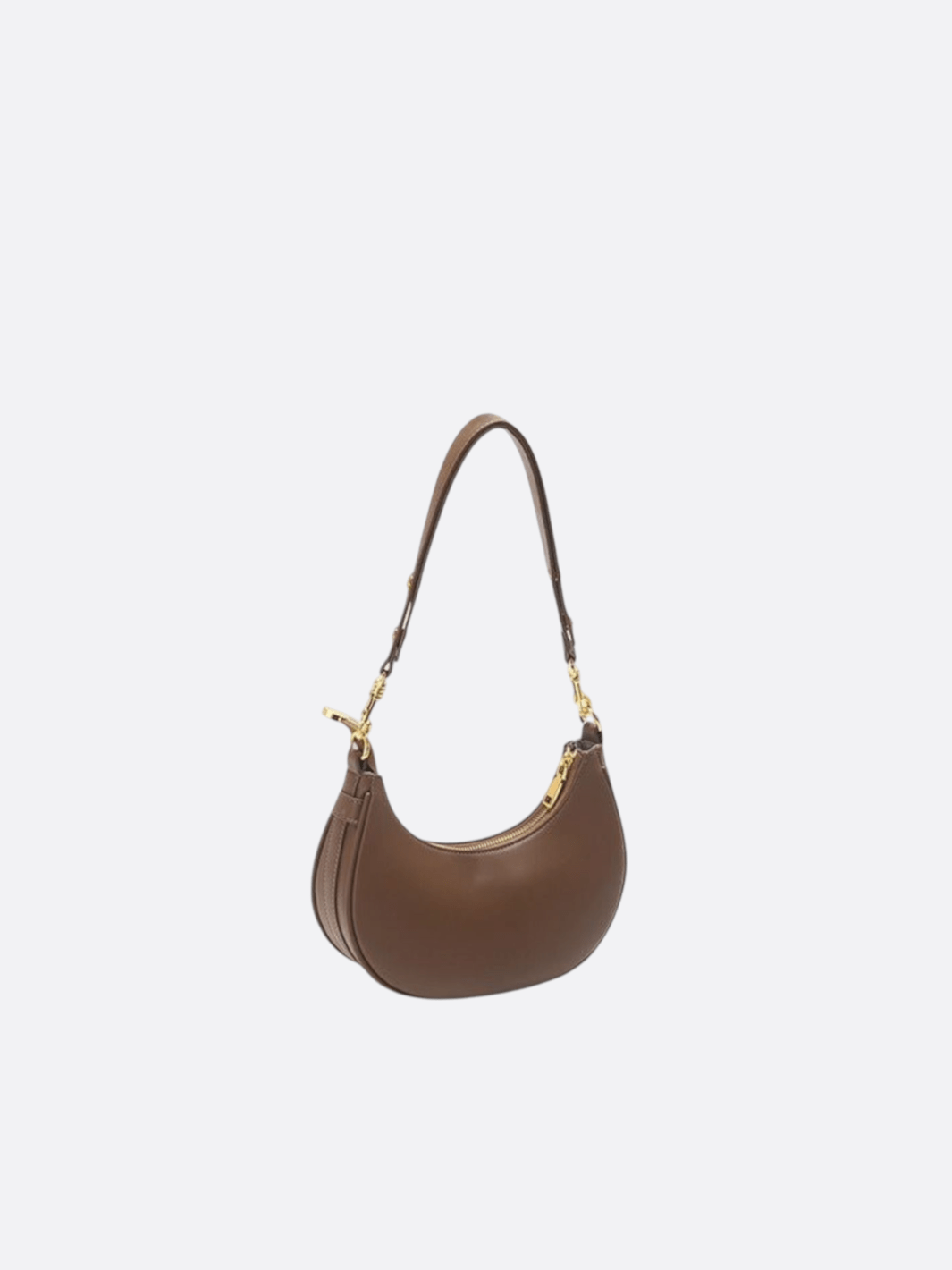 Sac épaule demi-lune cuir marron