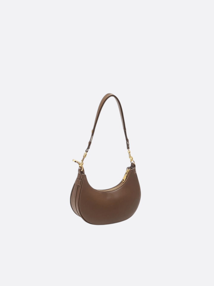 Sac épaule demi-lune cuir marron