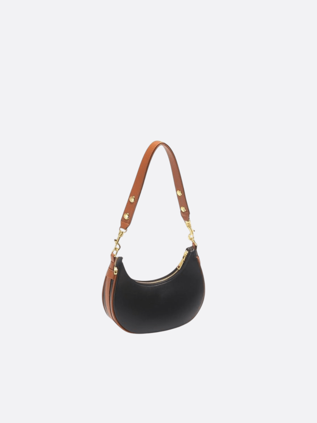 Sac épaule demi-lune cuir noir
