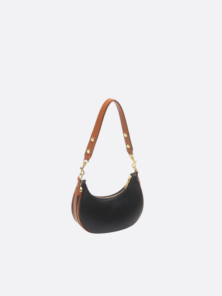 Sac épaule demi-lune cuir noir