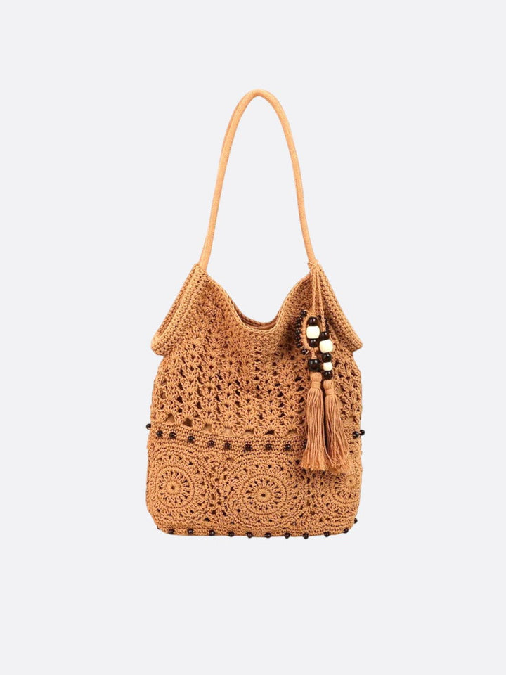 sac crochet marron clair