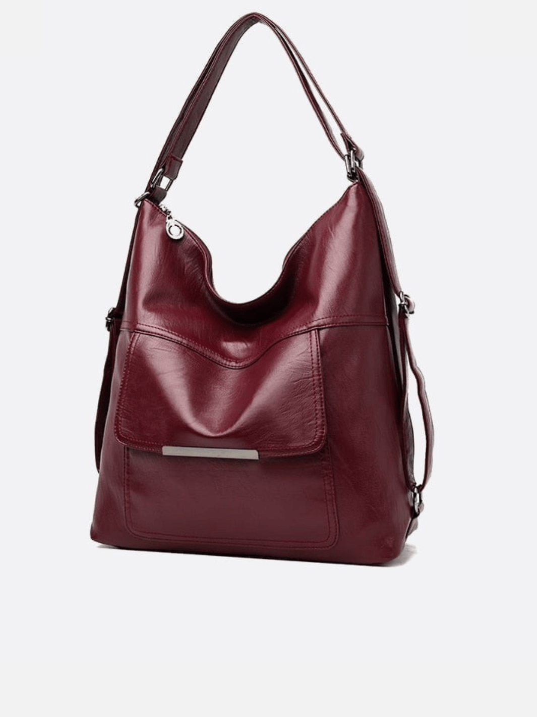 Sac cuir bordeaux transformable sac à dos