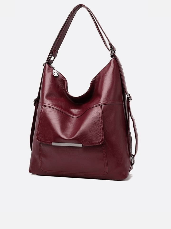 Sac cuir bordeaux transformable sac à dos