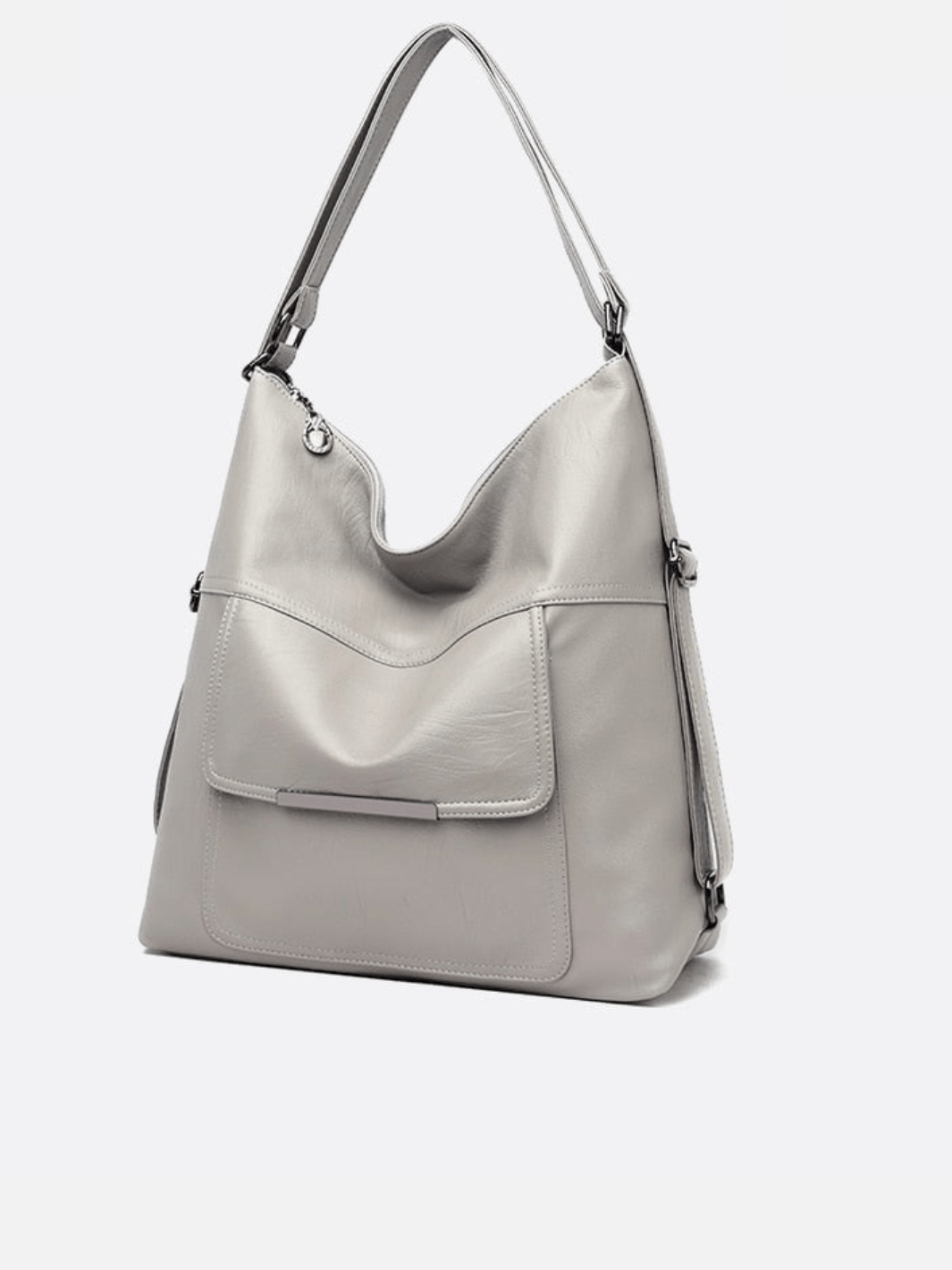 Sac cuir gris transformable sac à dos