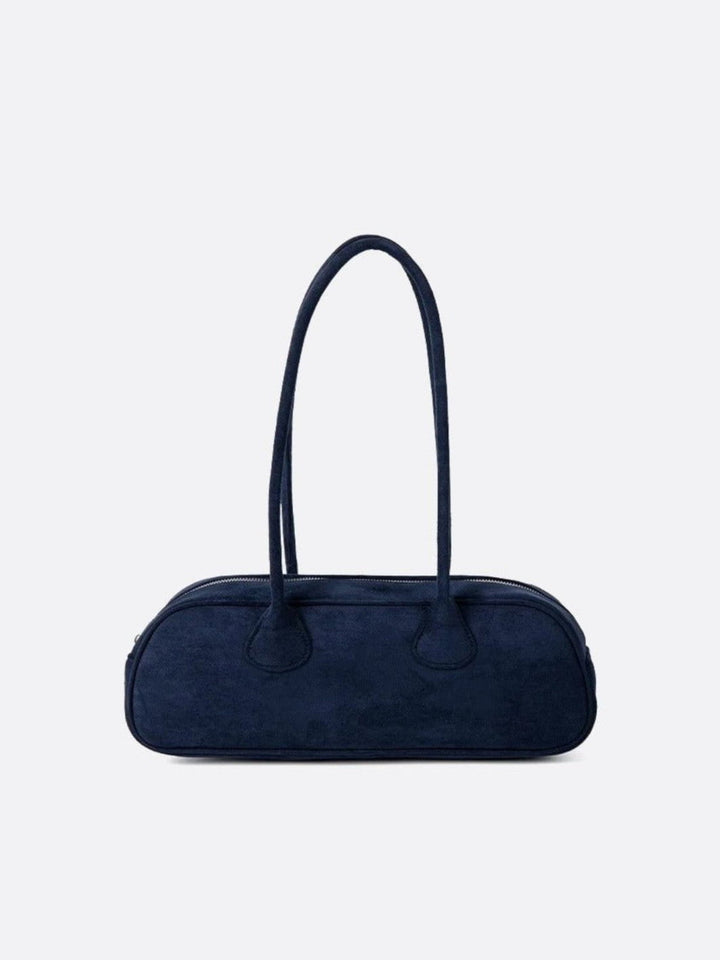 Sac épaule daim bleu marine