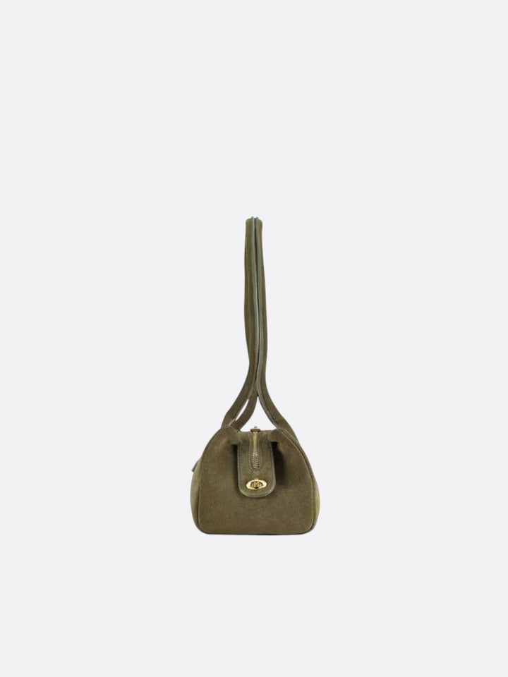 Sac d'épaule en daim vert <br>Grove