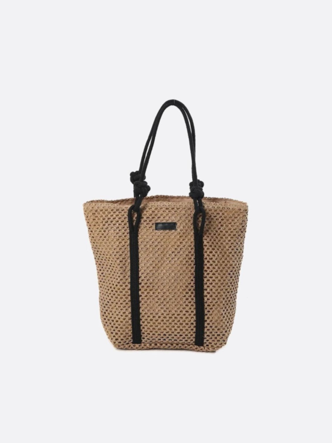 sac épaule paille beige