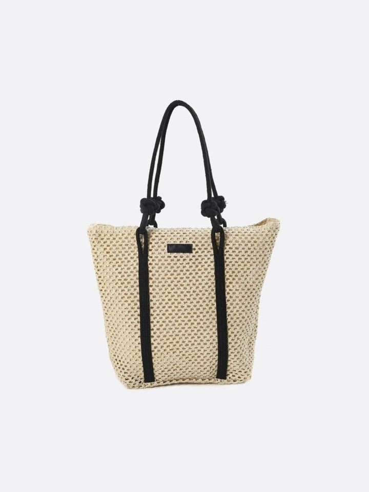 sac épaule paille blanc ivoire