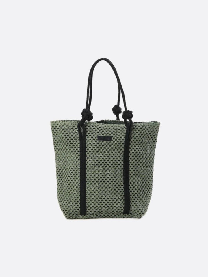 sac épaule paille kaki