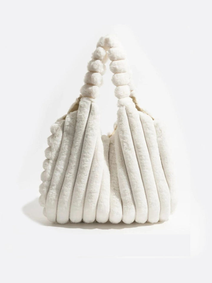 Sac d'épaule peluche blanc