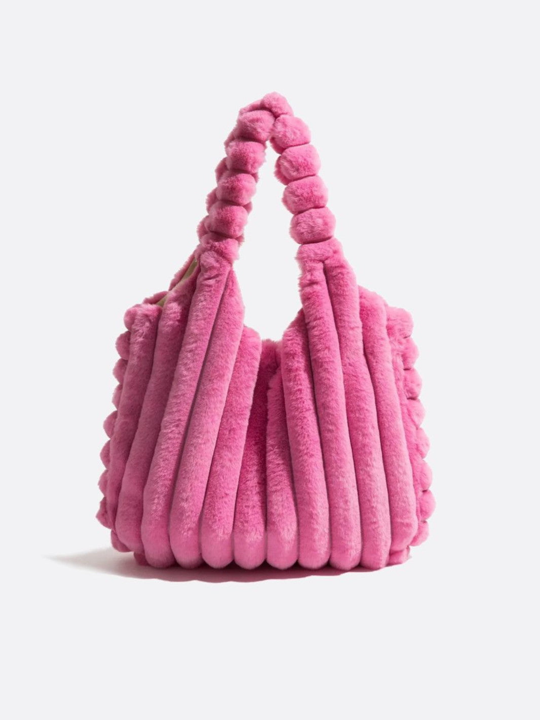 Sac d'épaule peluche rose