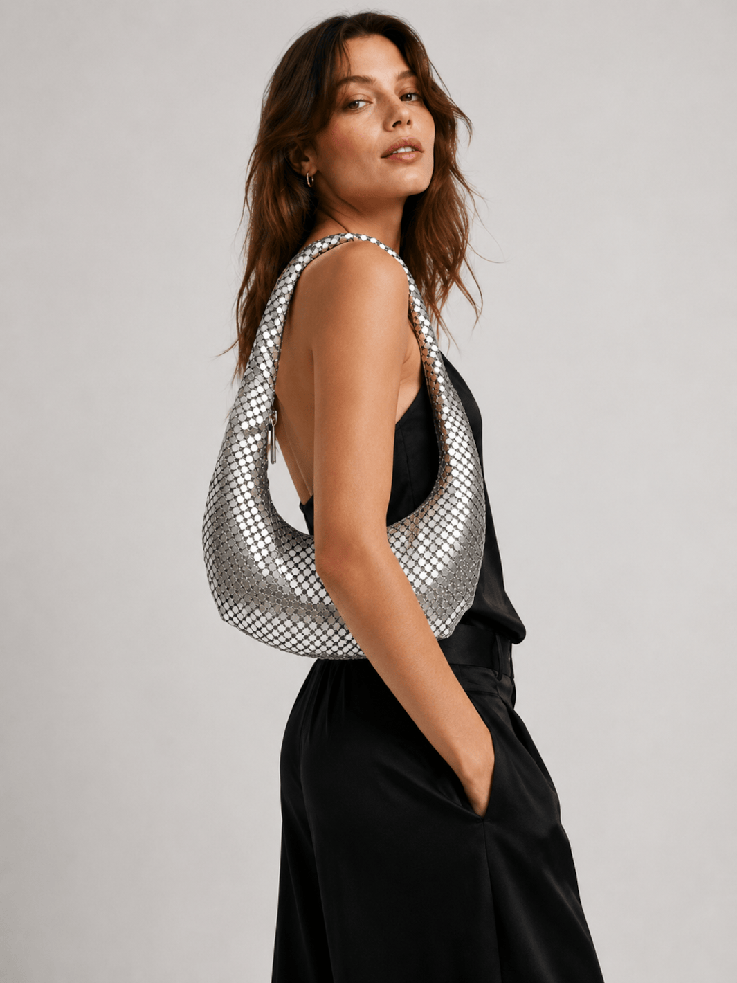 sac femme argenté