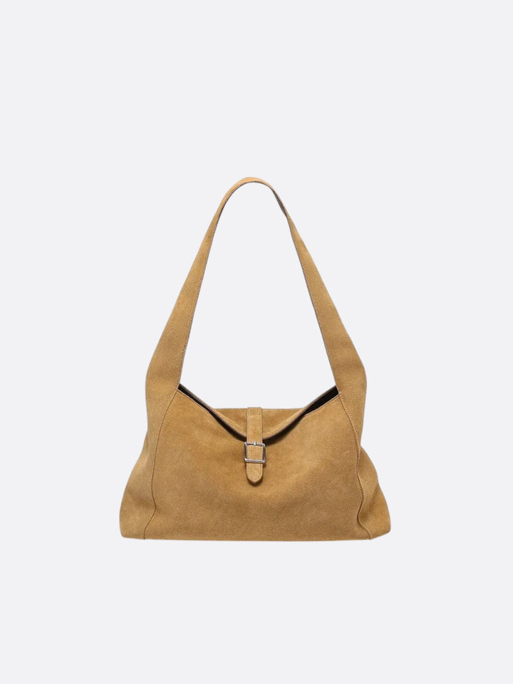 Sac daim porté épaule brun clair
