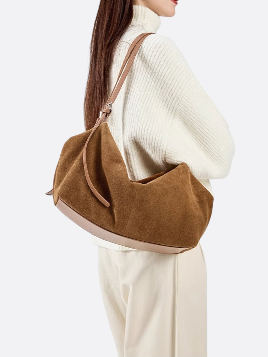sac daim camel femme