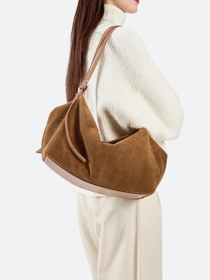 sac daim camel femme
