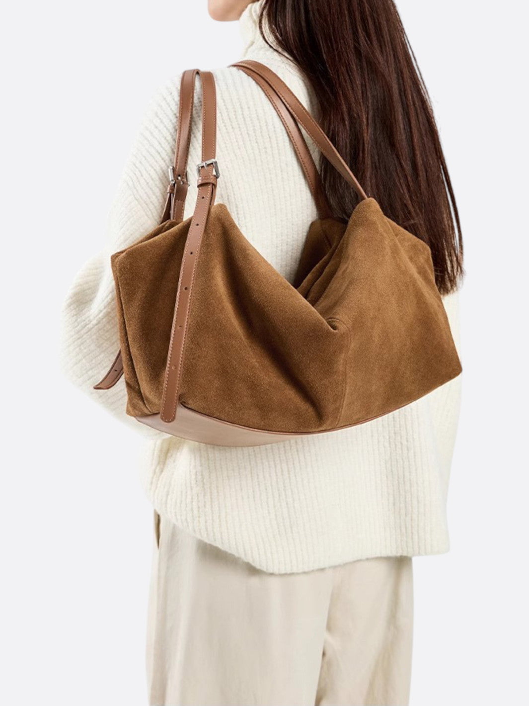 Sac daim rectangulaire femme