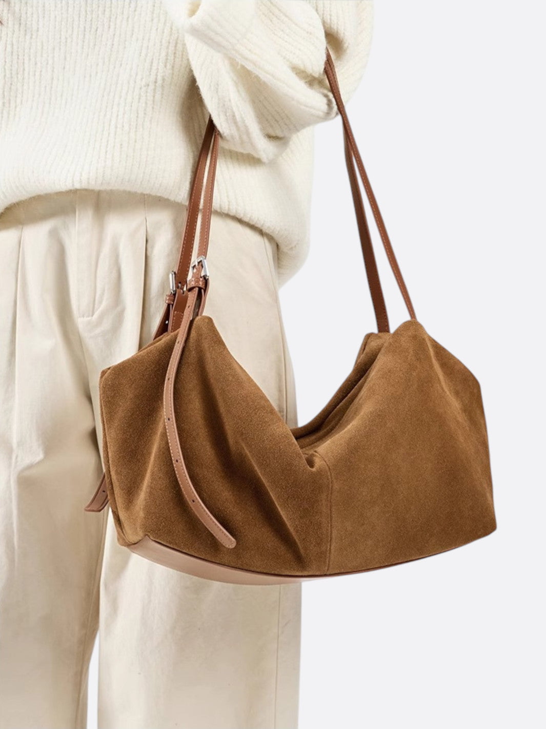 Sac daim rectangulaire camel