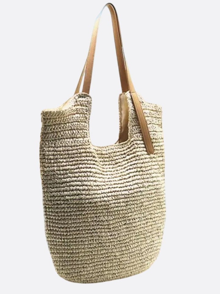 sac plage paille tressée