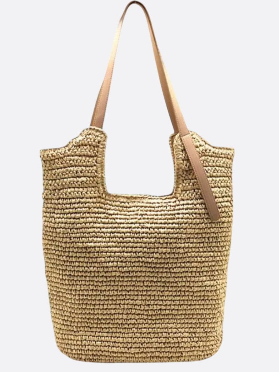 sac paille marron clair