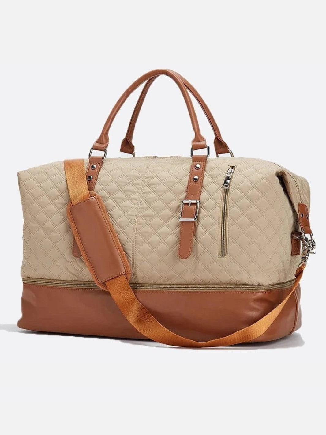 Sac de voyage matelassé beige