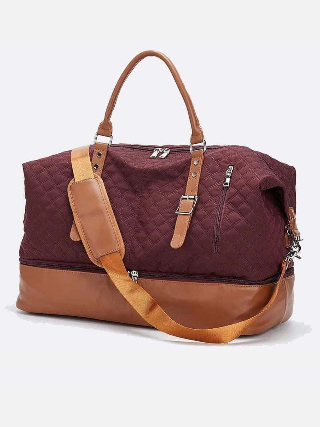 Sac de voyage matelassé bordeaux