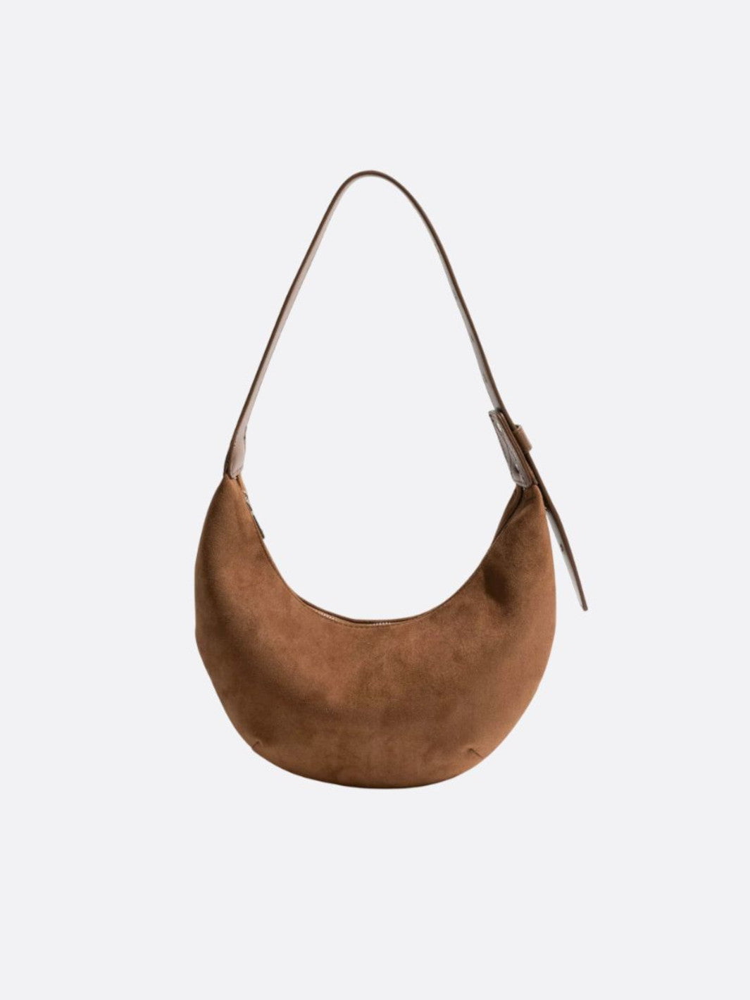 sac demi-lune daim marron