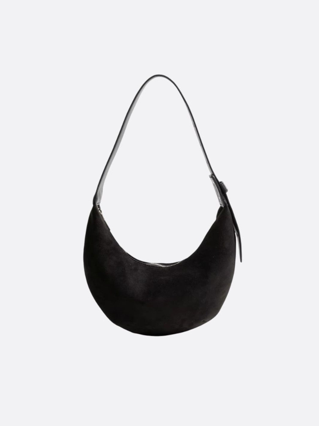 sac demi-lune daim noir