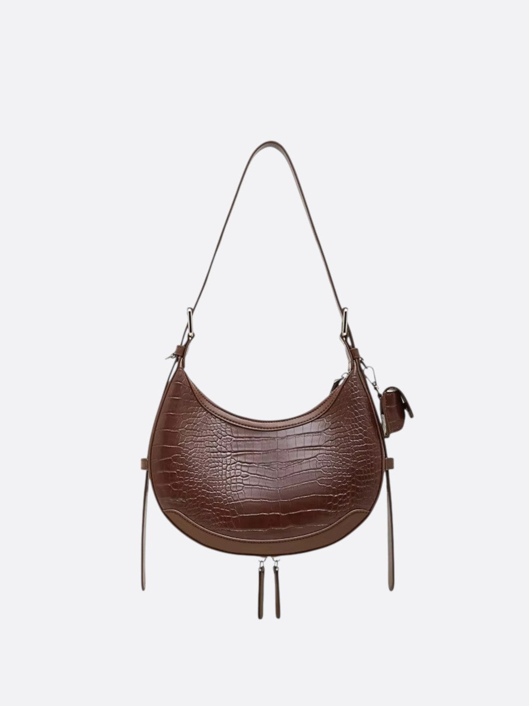 sac croco marron cuir