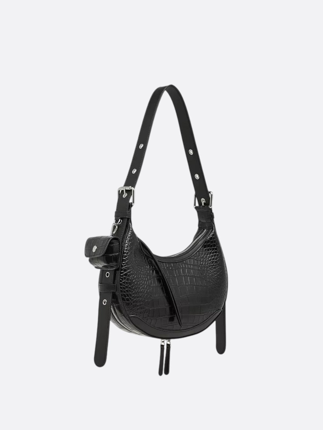 sac croco noir cuir