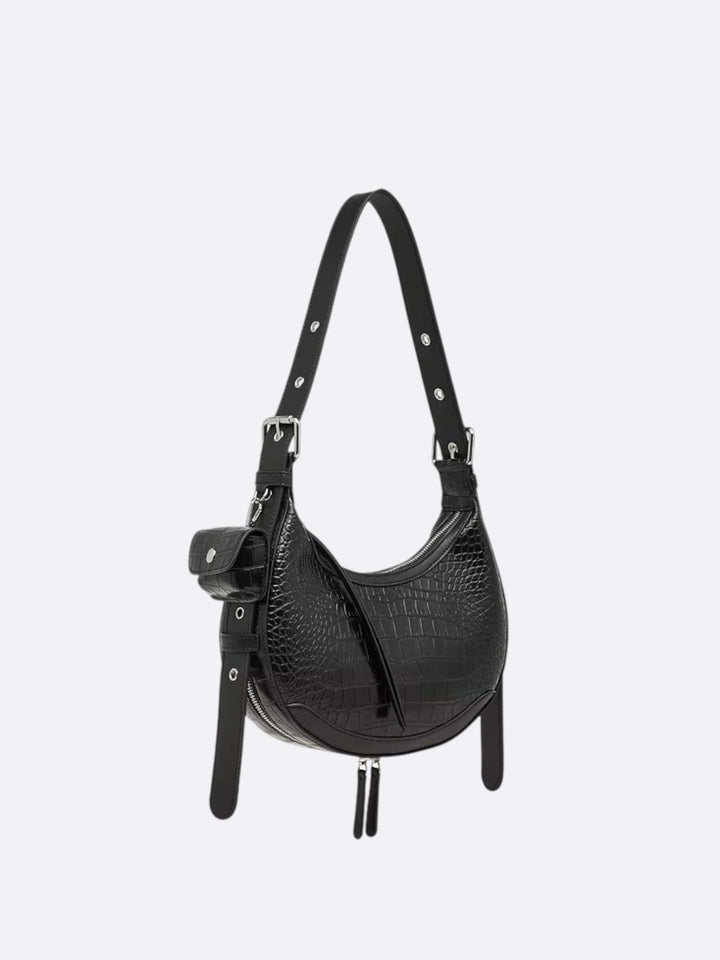 sac croco noir cuir
