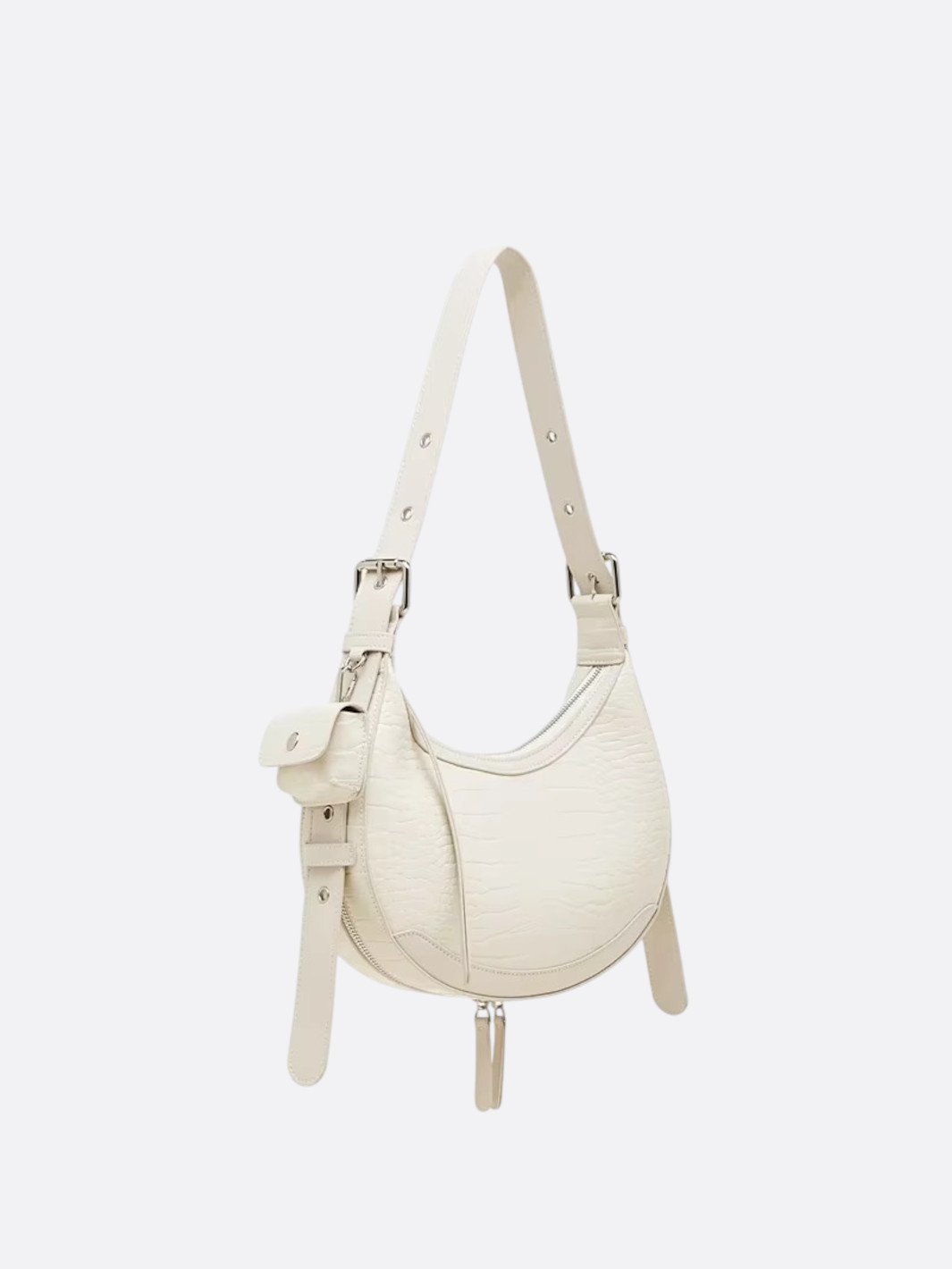 sac blanc croco