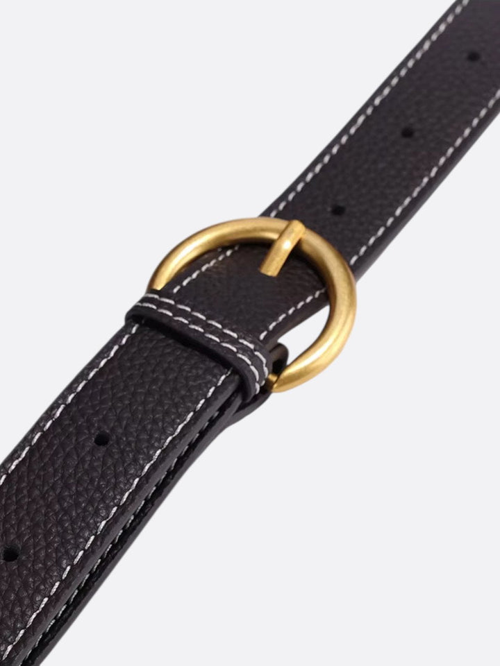 Grained leather half-moon bag