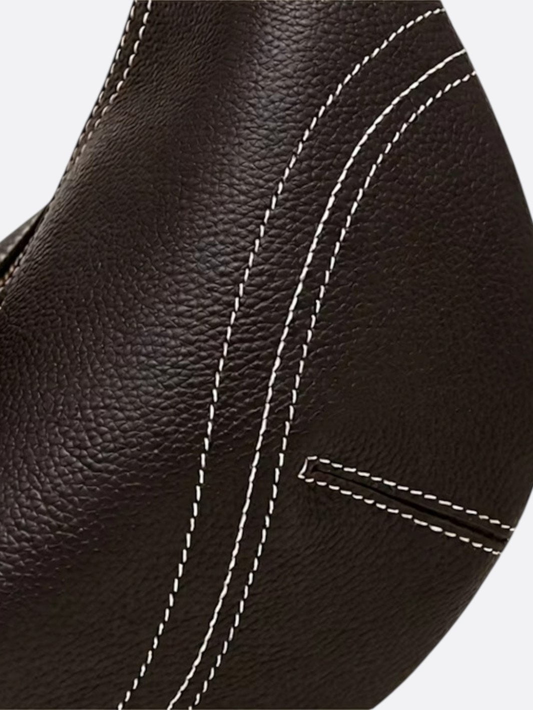 Grained leather half-moon bag