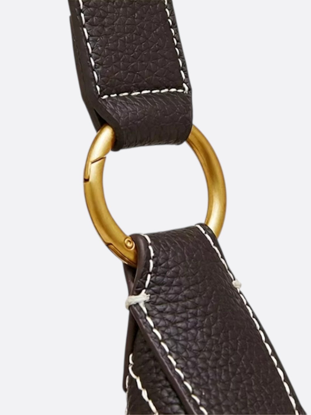 Grained leather half-moon bag