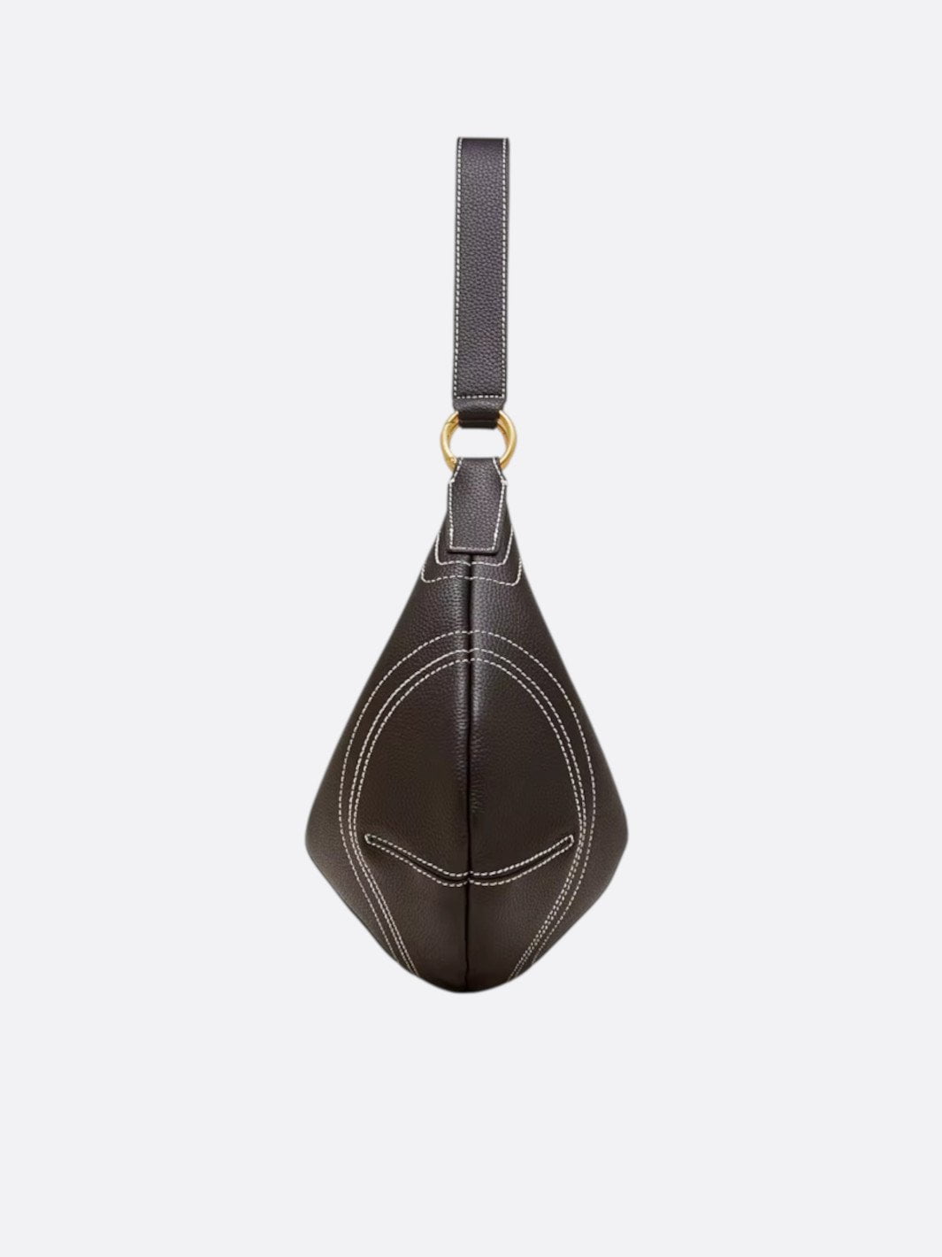 Grained leather half-moon bag