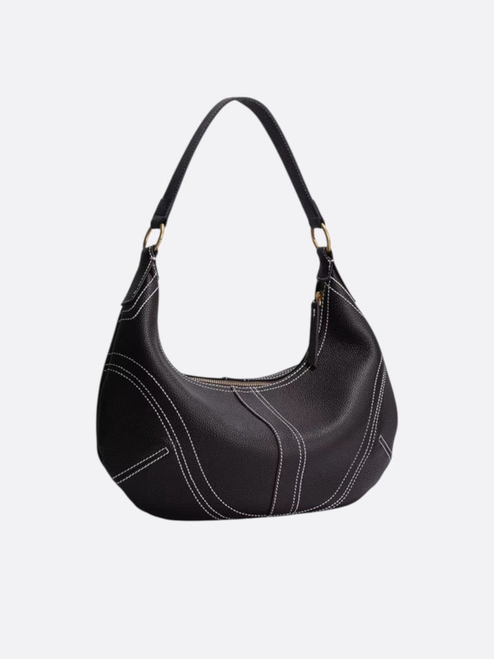 Sac demi-lune cuir grainé