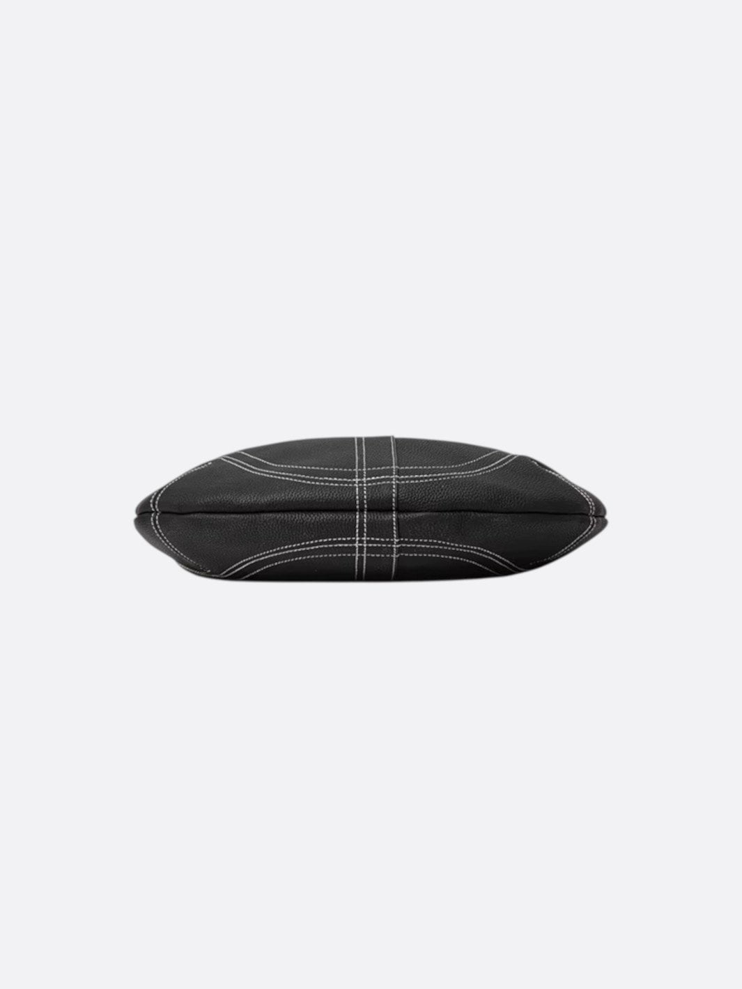 Grained leather half-moon bag