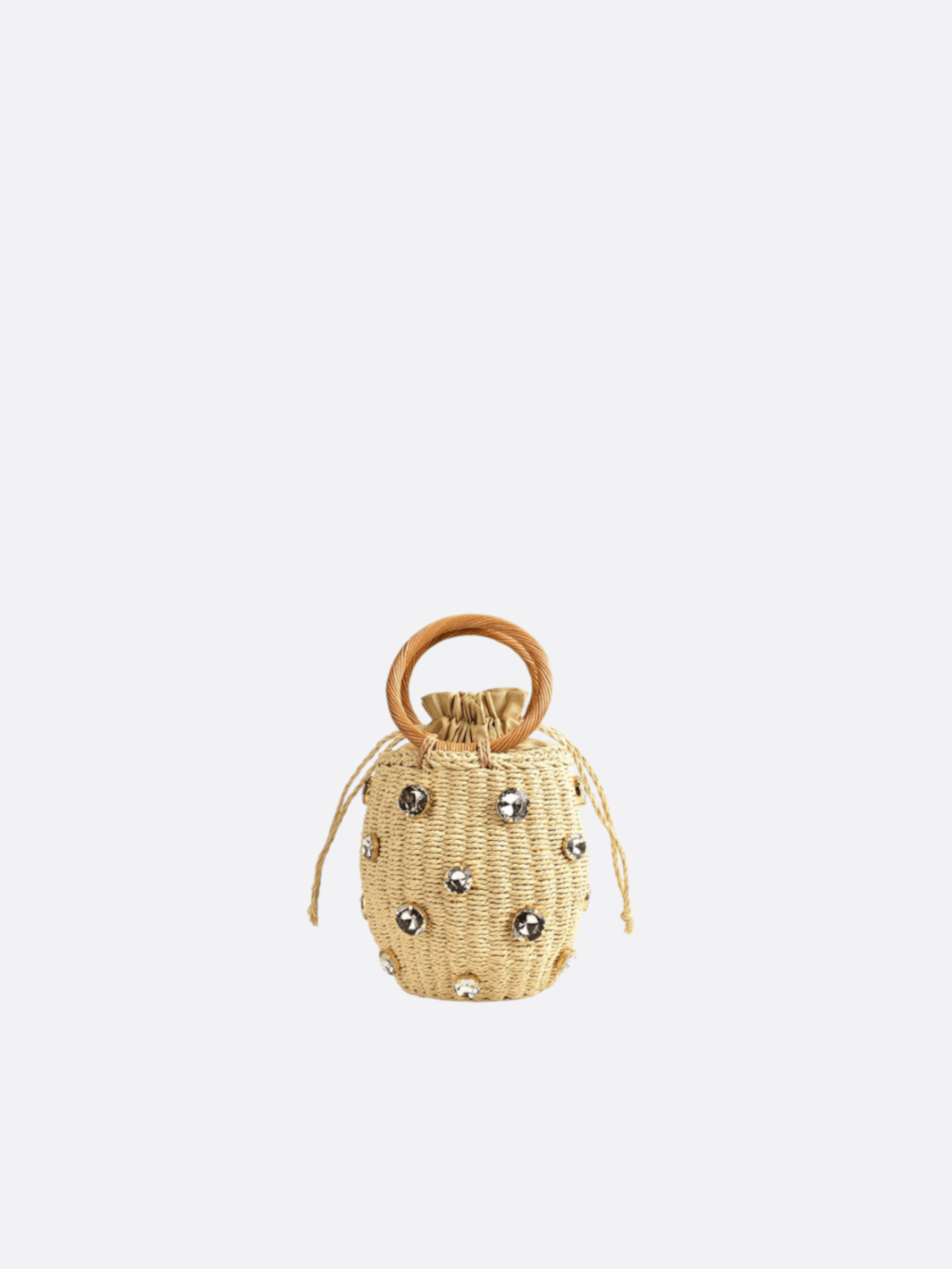 Sac en corde tressée beige amande