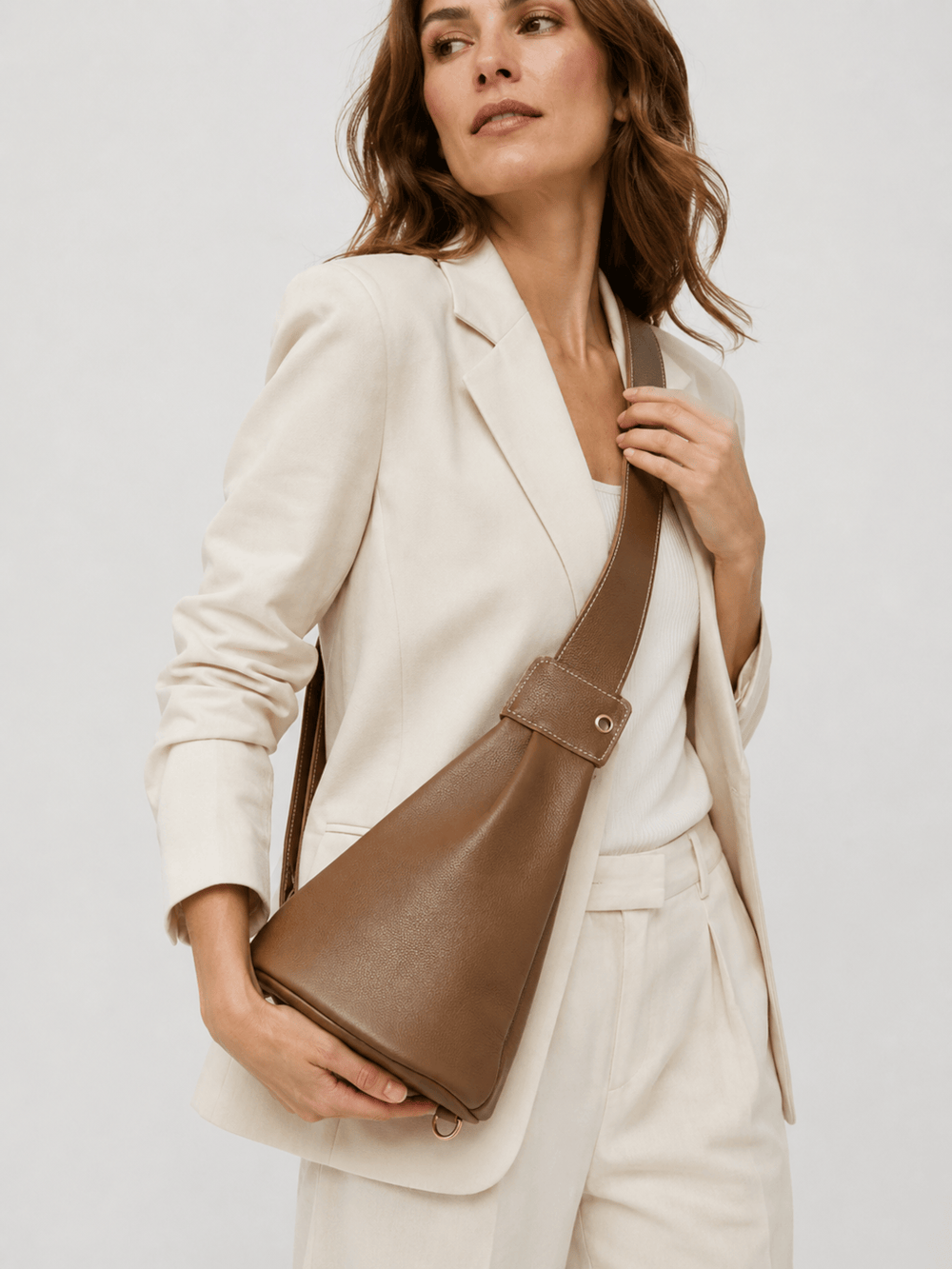 Sac cuir bandoulière large femme